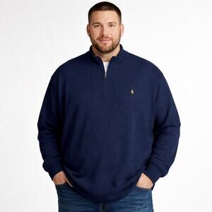 Polo Ralph Lauren Estate Rib Quarter Zip Pullover Navy 4XB Big Tall